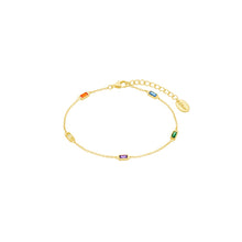 Laden Sie das Bild in den Galerie-Viewer, s.Oliver Jewel Damen Armband Armkette Silber goldfarben Zirkonia bunt 2035508