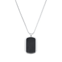Laden Sie das Bild in den Galerie-Viewer, s.Oliver Jewel Herren Kette Leder Edelstahl silber Anhänger Dog-Tag 2035536