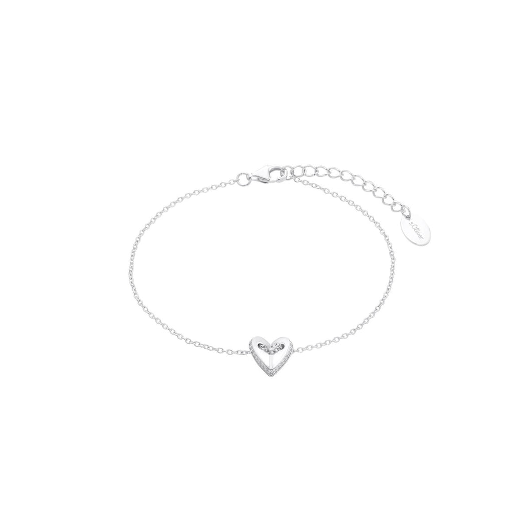 s.Oliver Jewel Damen Armband Armkette Silber Herz Zirkonia 2035758