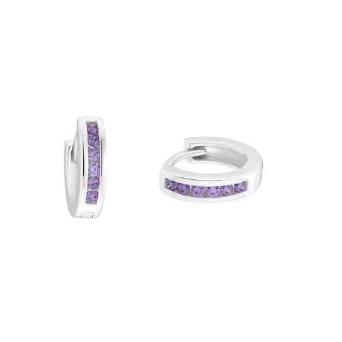 Prinzessin Lillifee Kinder Ohrringe Creole Silber Zirkonia lila 2036437