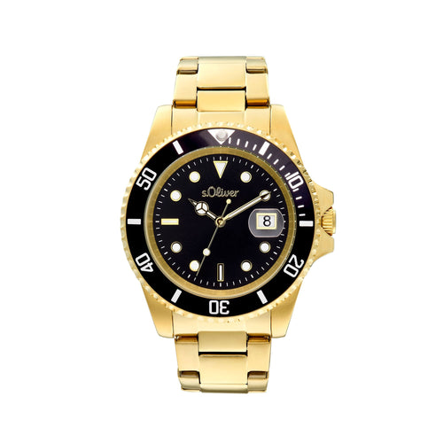 s.Oliver Herren Uhr Armbanduhr Edelstahl Gold 2036548