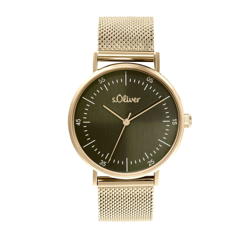 s.Oliver Damen Uhr Armbanduhr Edelstahl IP Gold 2036584