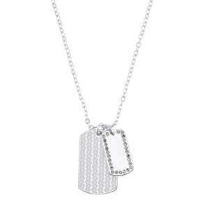 s.Oliver Jewel Damen Kette Halskette Edelstahl silber Dog-Tag 2036842