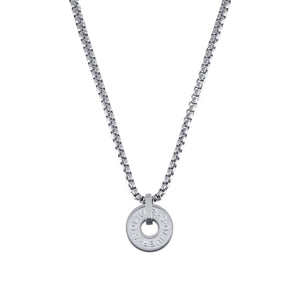 s.Oliver Jewel Herren Kette Edelstahl silber Anhänger Knopf 2036851