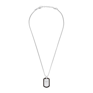 s.Oliver Jewel Herren Kette Edelstahl silber Anhänger Dog-Tag 2036864