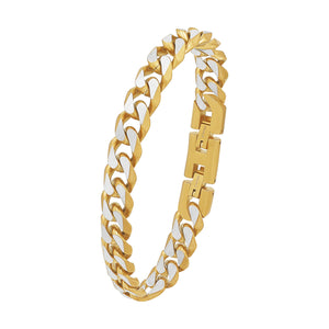 s.Oliver Jewel Herren Armband Panzerkette Edelstahl bicolor 2036867