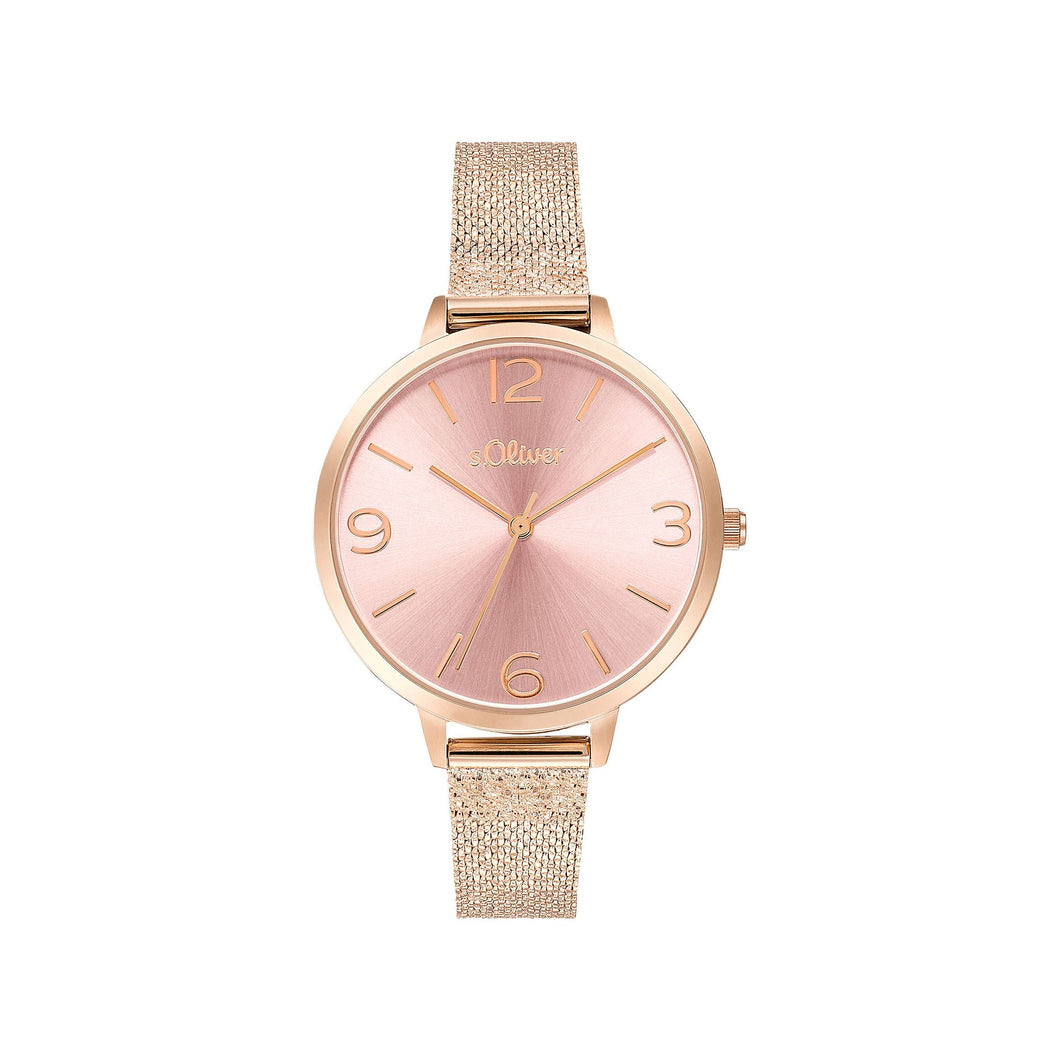 s.Oliver Damen Uhr Armbanduhr Edelstahl IP Rose 2037704