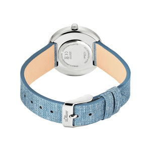 s.Oliver Damen Uhr Armbanduhr Edelstahl silber Textil 2037707