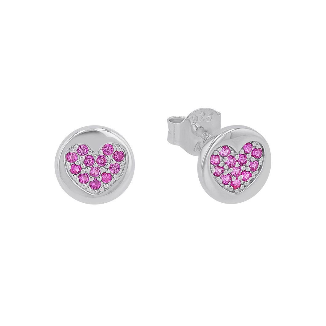 Prinzessin Lillifee Kinder Ohrringe Ohrstecker Silber Zirkonia Herz 2037919