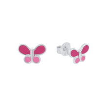 Laden Sie das Bild in den Galerie-Viewer, Prinzessin Lillifee Kinder Ohrringe Silber Emaille Schmetterling 2037947