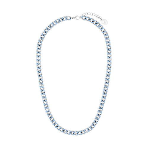 s.Oliver Jewel Damen Kette Halskette Edelstahl silber emailliert blau 2037972