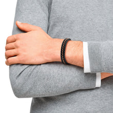 Laden Sie das Bild in den Galerie-Viewer, s.Oliver Jewel Herren Armband Leder Edelstahl 2037990