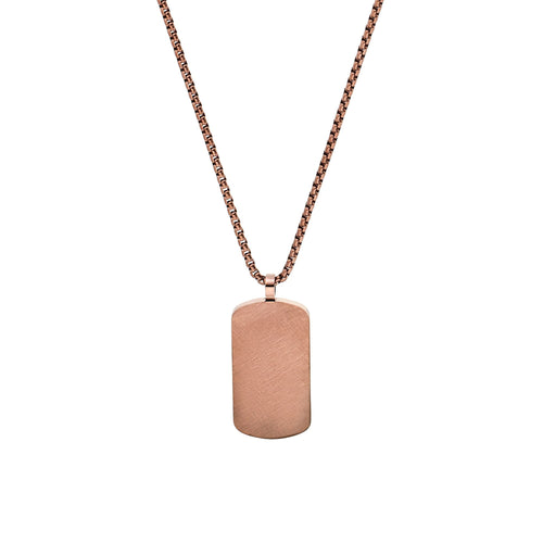 s.Oliver Jewel Herren Kette Identkette Edelstahl IP Braun Dog Tag 2037991