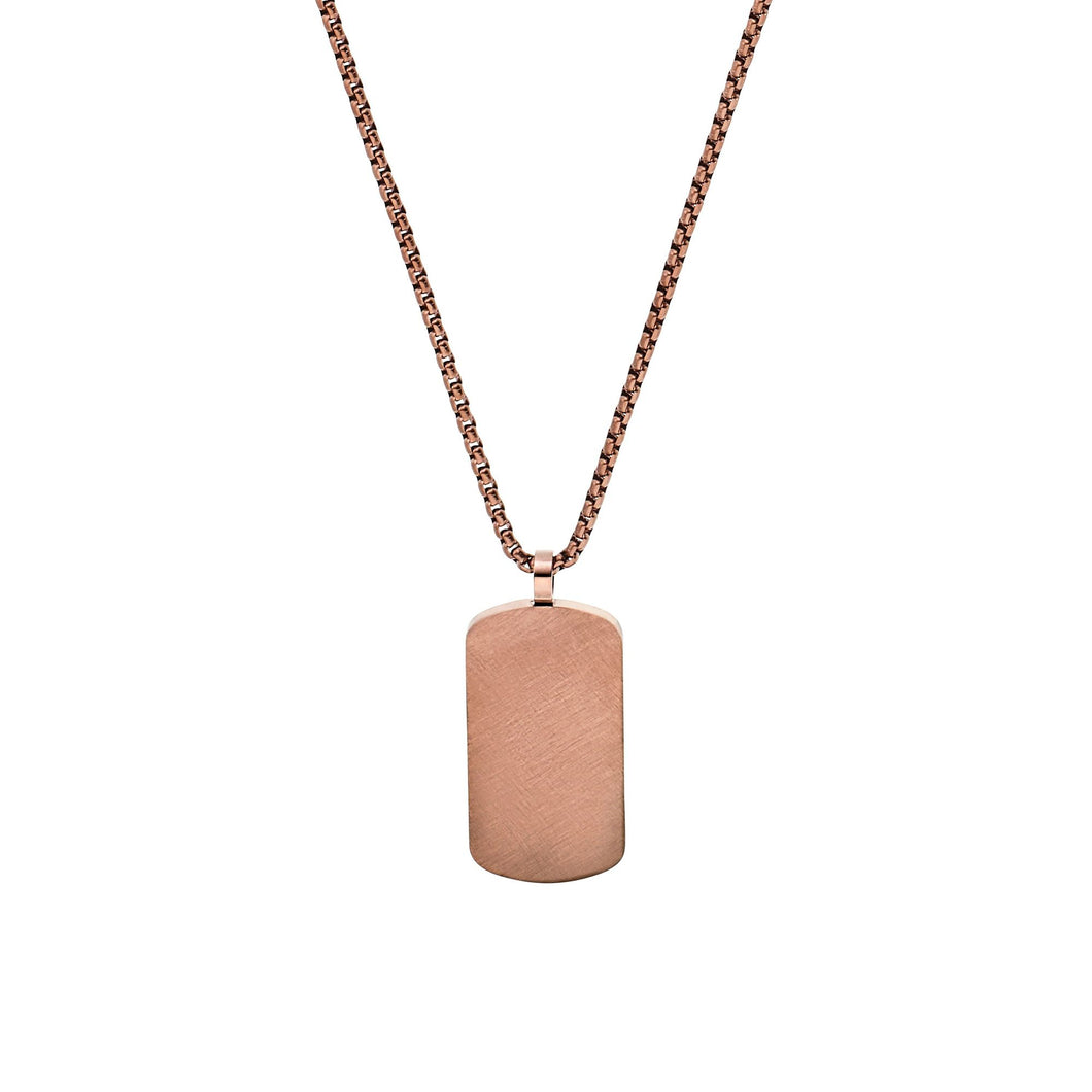 s.Oliver Jewel Herren Kette Identkette Edelstahl IP Braun Dog Tag 2037991