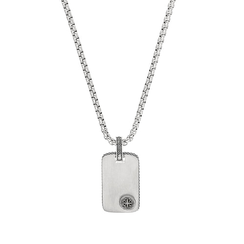 s.Oliver Jewel Herren Kette Identkette Edelstahl silber Kompass 2037997