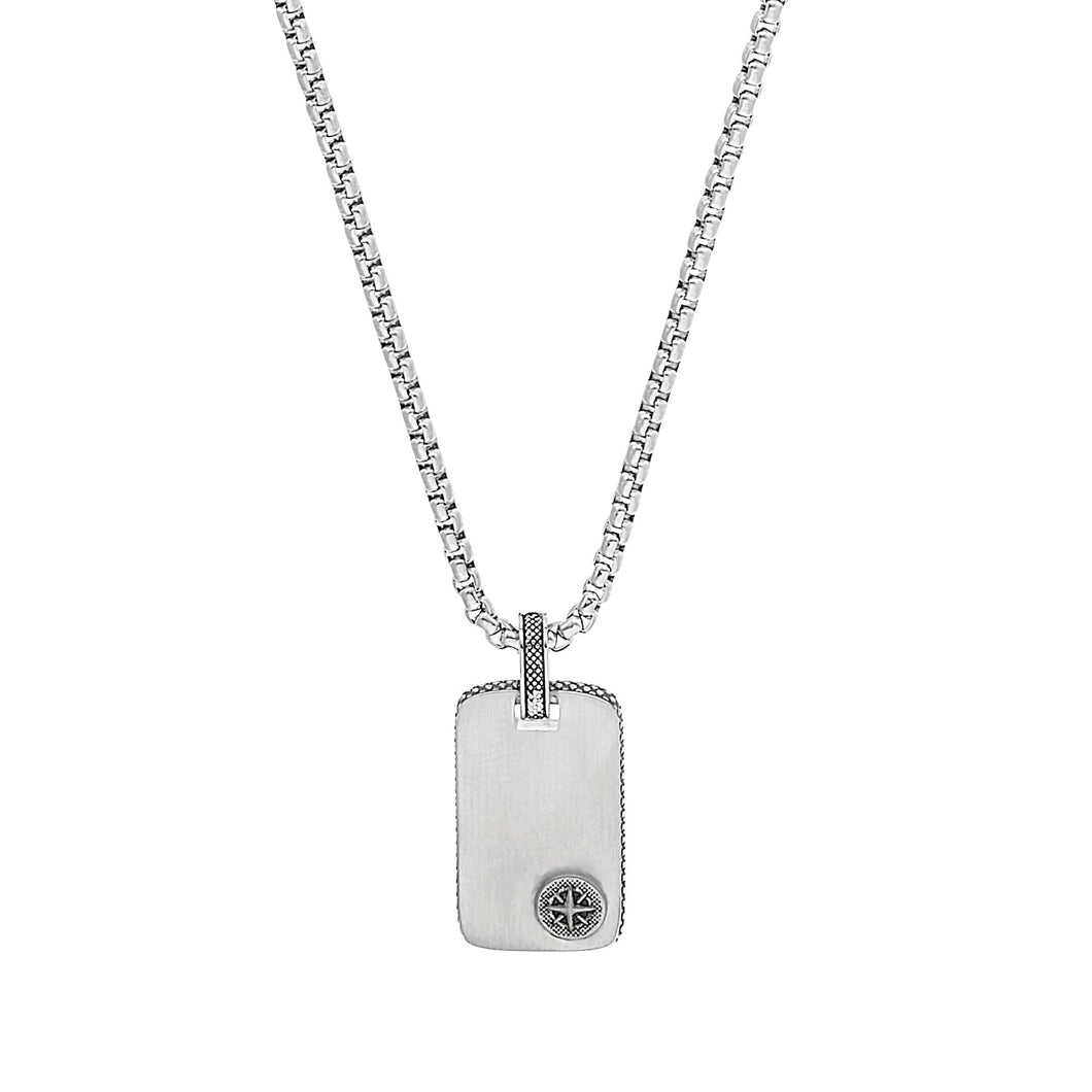 s.Oliver Jewel Herren Kette Identkette Edelstahl silber Kompass 2037997