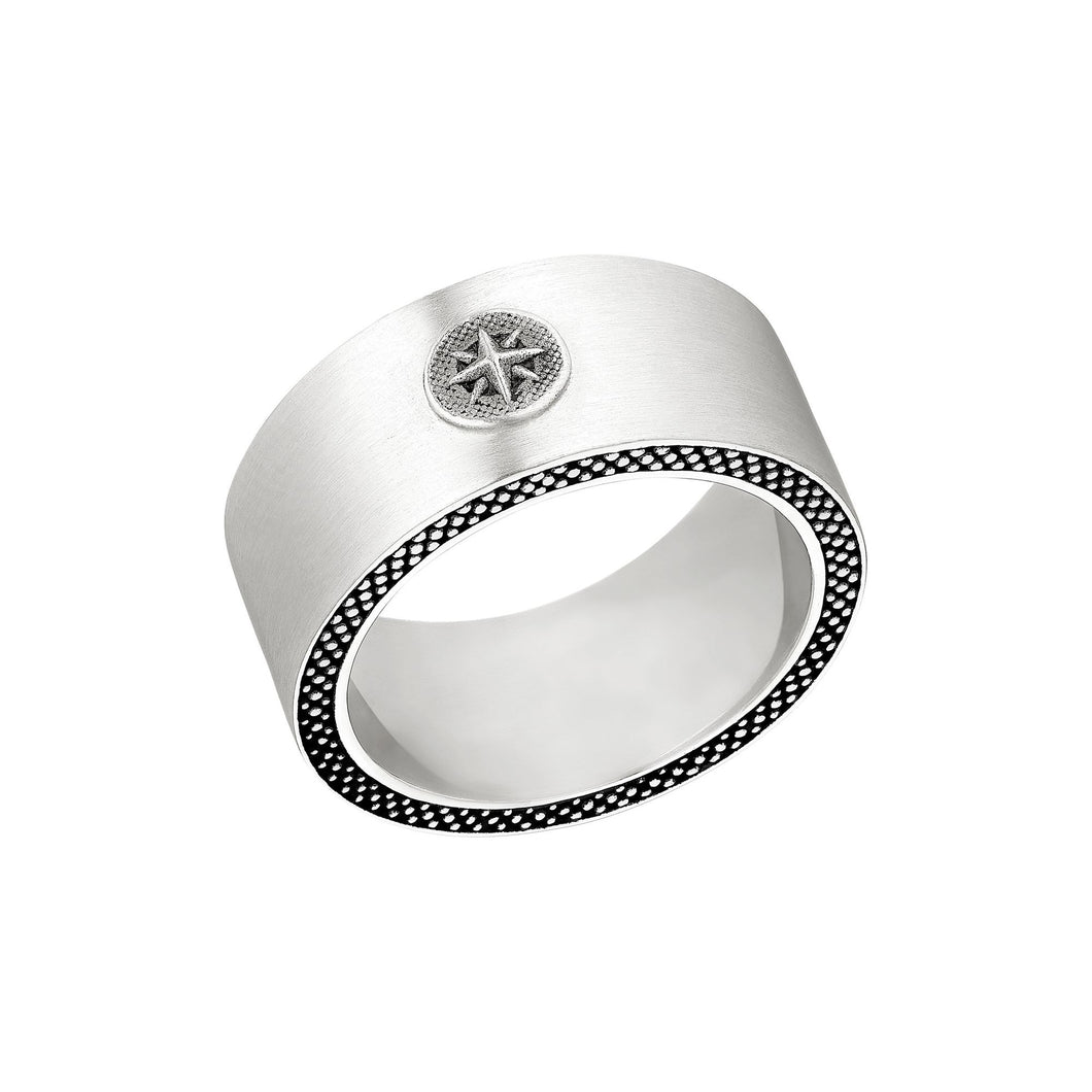 s.Oliver Jewel Herren Ring Edelstahl silber Kompass 203780