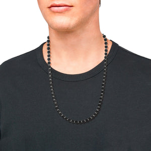 s.Oliver Jewel Herren Kette Edelstahl silber Beads Achat 2038004