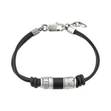 Laden Sie das Bild in den Galerie-Viewer, s.Oliver Jewel Herren Armband Leder Edelstahl 2038007