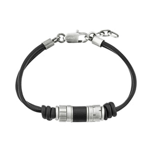 s.Oliver Jewel Herren Armband Leder Edelstahl 2038007