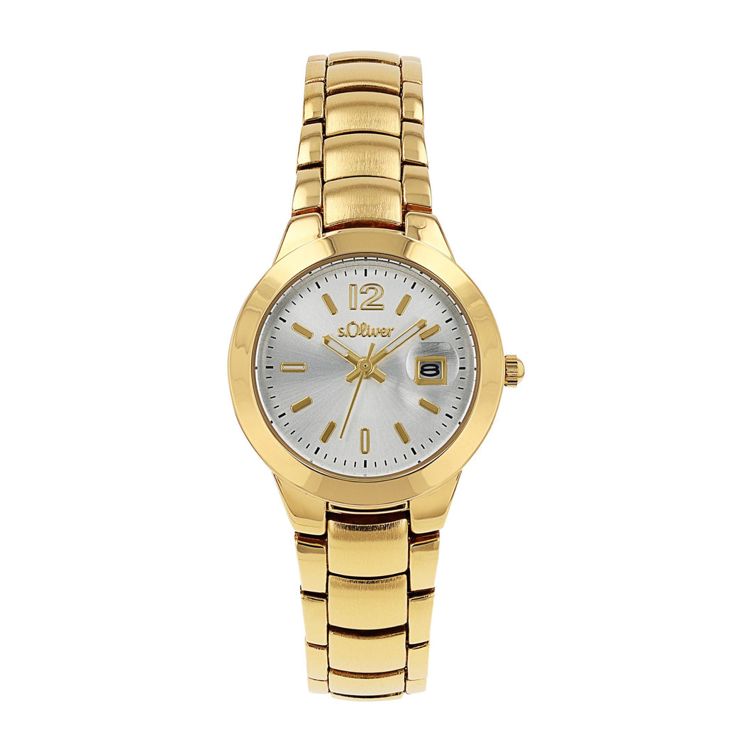 s.Oliver Damen Uhr Armbanduhr Edelstahl gold 2038590