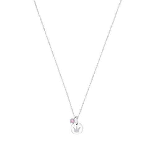 Prinzessin Lillifee Kinder Halskette Silber Zirkonia rosa Krone Mädchen 2038744