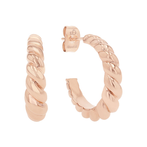 s.Oliver Jewel Damen Ohrringe Creolen Edelstahl IP Rose 2038852