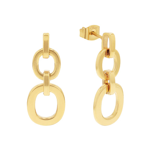 s.Oliver Jewel Damen Ohrringe Ohrhänger Edelstahl IP Gold 2038855