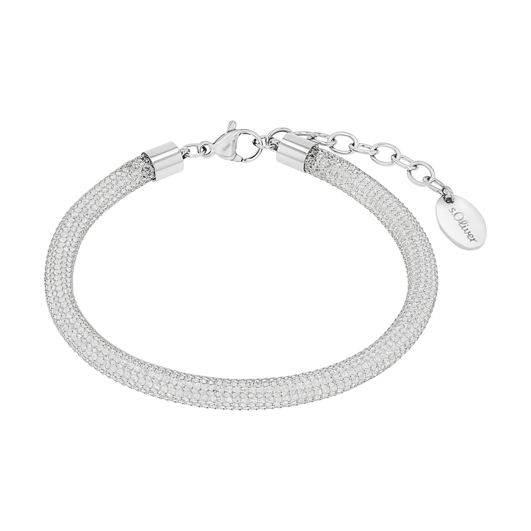 s.Oliver Jewel Damen Armband Armkette Edelstahl Zirkonia weiss 2038856