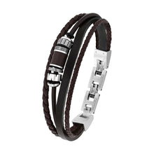 Laden Sie das Bild in den Galerie-Viewer, s.Oliver Jewel Herren Armband Armkette Edelstahl Leder 2038871