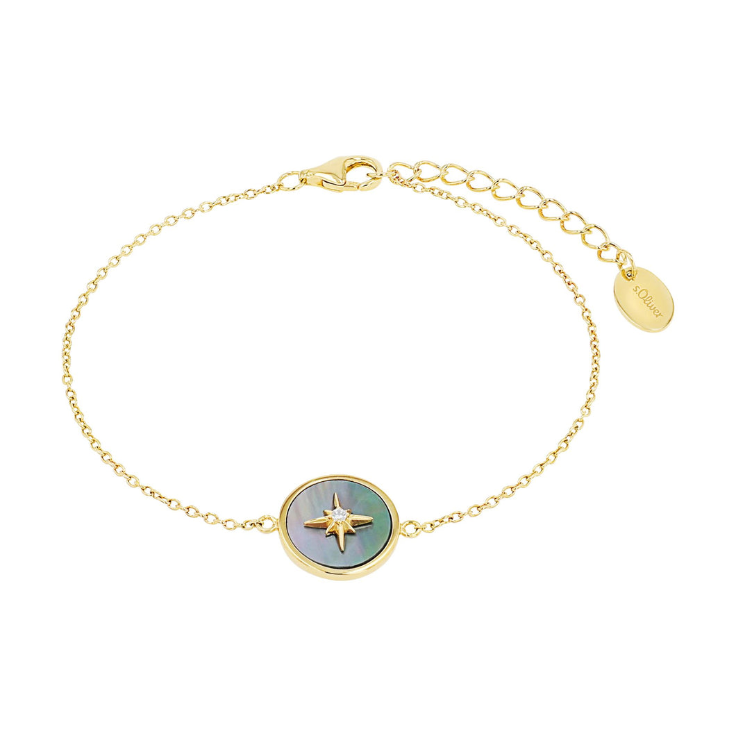 s.Oliver Jewel Damen Armband Armkette Silber gelbvergoldet Zirkonia 2038960