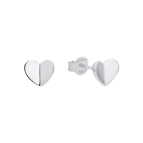 s.Oliver Jewel Damen Ohrringe Ohrstecker Silber Herz 2040591