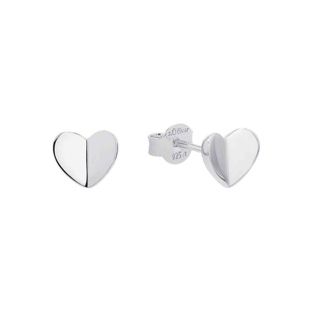 s.Oliver Jewel Damen Ohrringe Ohrstecker Silber Herz 2040591