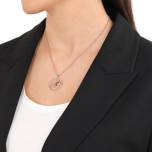 s.Oliver Jewel Damen Kette Halskette Edelstahl IP Rose Kristallglas 2040615
