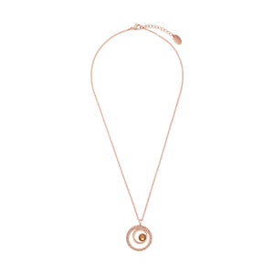 s.Oliver Jewel Damen Kette Halskette Edelstahl IP Rose Kristallglas 2040615
