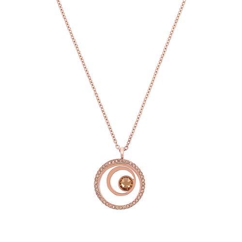 s.Oliver Jewel Damen Kette Halskette Edelstahl IP Rose Kristallglas 2040615