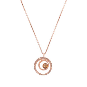 s.Oliver Jewel Damen Kette Halskette Edelstahl IP Rose Kristallglas 2040615