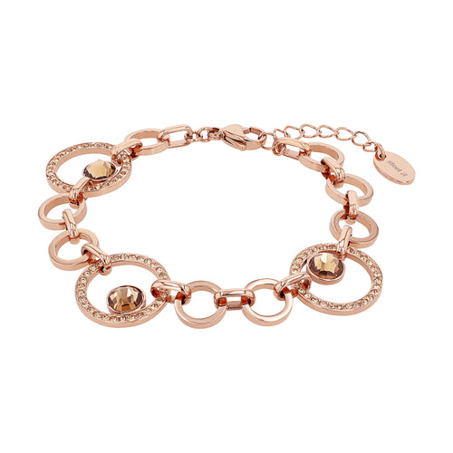 s.Oliver Jewel Damen Armband Armkette Edelstahl IP Rose Kristallglas 2040616