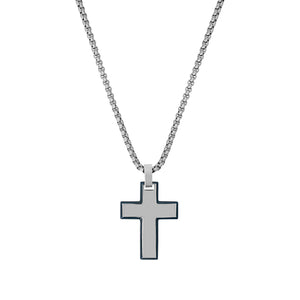 s.Oliver Jewel Herren Kette Edelstahl silber Kreuz 2040626