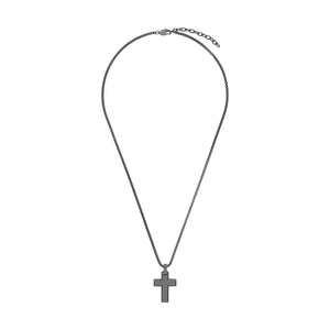 s.Oliver Jewel Herren Kette Edelstahl grau Kreuz 2040627