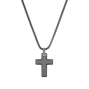 s.Oliver Jewel Herren Kette Edelstahl grau Kreuz 2040627
