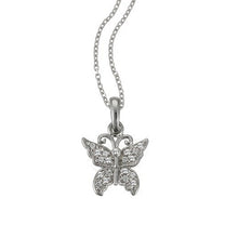 Laden Sie das Bild in den Galerie-Viewer, Scout Kinder Halskette Kette Silber Schmetterling Glitzer Mädchen 261087200
