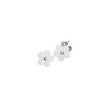 Laden Sie das Bild in den Galerie-Viewer, Scout Kinder Ohrringe Ohrstecker Silber Blumen weiss Mädchen 262160100