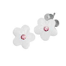 Laden Sie das Bild in den Galerie-Viewer, Scout Kinder Ohrringe Ohrstecker Silber Blumen weiss Mädchen 262160100