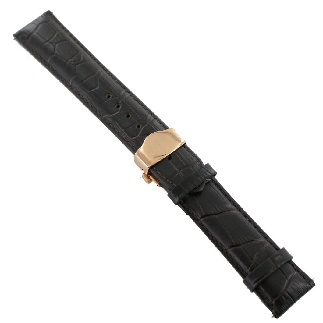 Ingersoll Ersatzband für Uhren Leder braun Kroko Faltschl. Rosé 22 mm