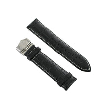 Laden Sie das Bild in den Galerie-Viewer, Ingersoll Ersatzband für Uhren Leder schwarz Kroko Faltschl. 24 mm