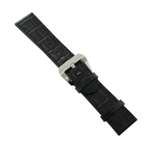 Ingersoll Ersatzband für Uhren Leder schwarz Kroko Dornschließe SI 24 mm