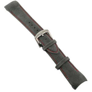 Ingersoll Ersatzband für Uhren Leder grau Naht rot für IN3211BKRD 24 mm