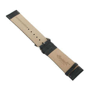 Ingersoll Ersatzband für Uhren Leder schwarz Naht weiss Dornschließe Si 24 mm