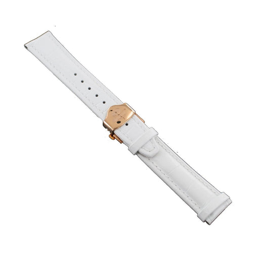 Ingersoll Ersatzband für Uhren Leder weiss Kroko Faltschl. Rosé 20 mm